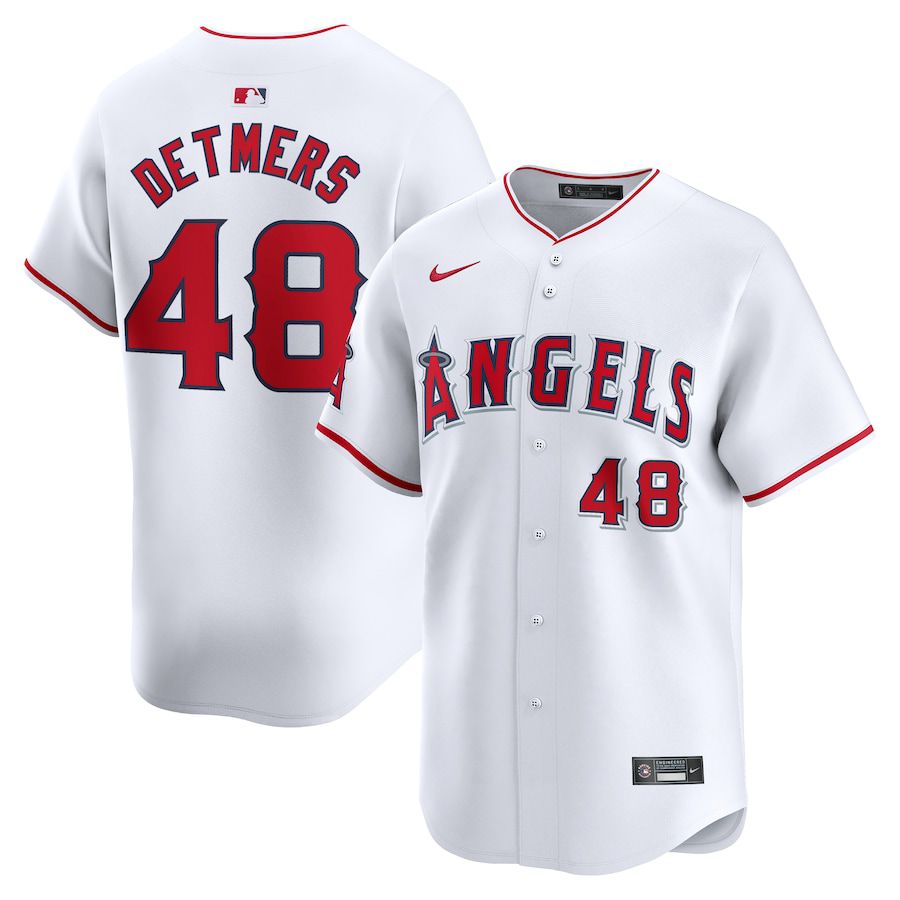 Men Los Angeles Angels #48 Reid Detmers Nike White Home Limited Player MLB Jersey->los angeles angels->MLB Jersey